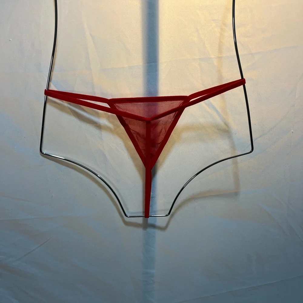 3/$30 Bundle •Red Lace Sheer Babydoll Lingerie Set with Thong Intimates Medium